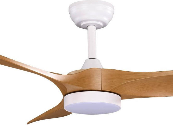 מאוורר תקרה 52" כולל תאורת LED משתנה ושלט Norther נורטר York 52 CCT - לבן/עץ