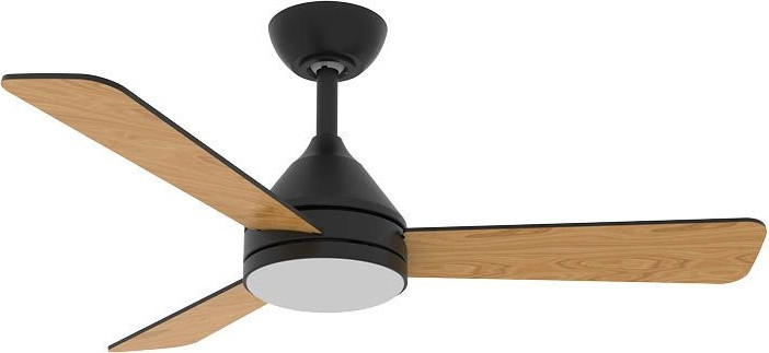 מאוורר תקרה 42" כולל שלט ותאורת Norther LED נורטר Young שחור משולב עץ בהיר