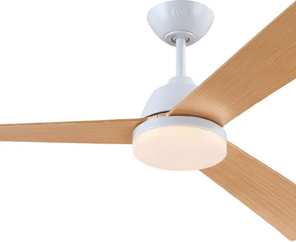 מאוורר תקרה חוץ 52" כולל תאורת 28W LED ושלט Westinghouse ווסטינגהאוס Ocean DC 52 - לבן/אלון