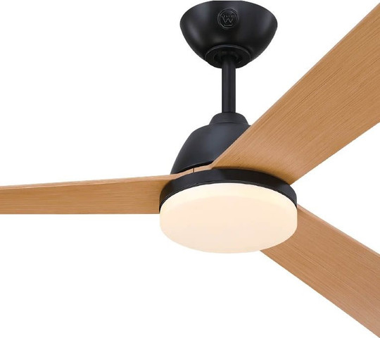 מאוורר תקרה חוץ 52" כולל תאורת 28W LED ושלט Westinghouse ווסטינגהאוס Ocean DC 52 - שחור/אלון