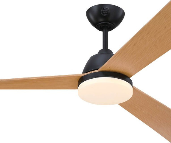 מאוורר תקרה חוץ 52" כולל תאורת 28W LED ושלט Westinghouse ווסטינגהאוס Ocean DC 52 - שחור/אלון
