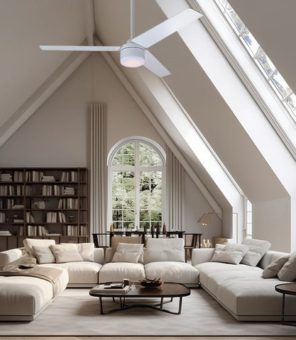 מאוורר תקרה 52" כולל תאורת 28W LED ושלט Westinghouse ווסטינגהאוס Talia DC 52 - לבן/אלון