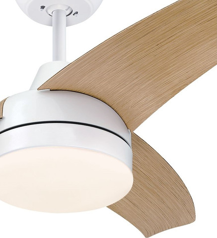 מאוורר תקרה 42" כולל תאורת 28W LED ושלט Westinghouse ווסטינגהאוס Longwood DC 42 - לבן/אלון