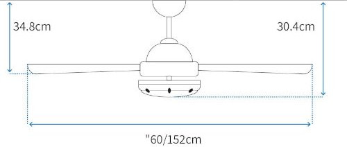 מאוורר תקרה 60" כולל שלט ותאורת LED ‏Westinghouse ווסטינגהאוס Austin 60 - אלון LED
