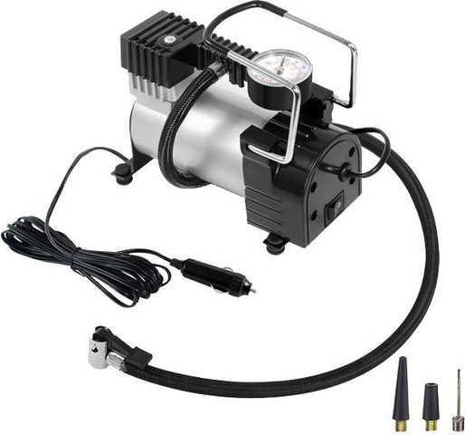 מדחס אוויר 12V מתכת עוצמתי 150 PSI כולל שעון לחץ - OMEGA OM-ACM-150