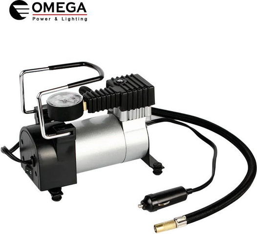 מדחס אוויר 12V מתכת עוצמתי 150 PSI כולל שעון לחץ - OMEGA OM-ACM-150