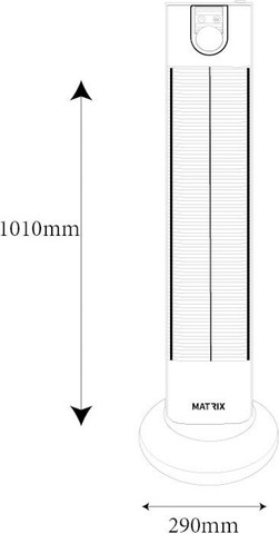 תנור חימום מגדל 2000W כולל שלט ‏Matrix מאטריקס Eiffel