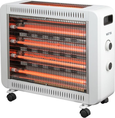 תנור חימום קוורץ ענק 2700W - ‏6 גופי חימום Matrix מאטריקס Milano לבן