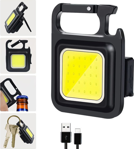פנס מיני LED COB איכותי נטען – מחזיק מפתחות, מגנט מובנה, פותחן בקבוקים ופנס חירום עוצמתי