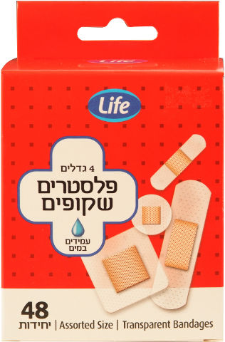 4 גדלים פלסטרים שקופים במיוחד עמידים במים