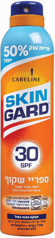 תרסיס הגנה שקוף SPF30 עם תוספת 50%