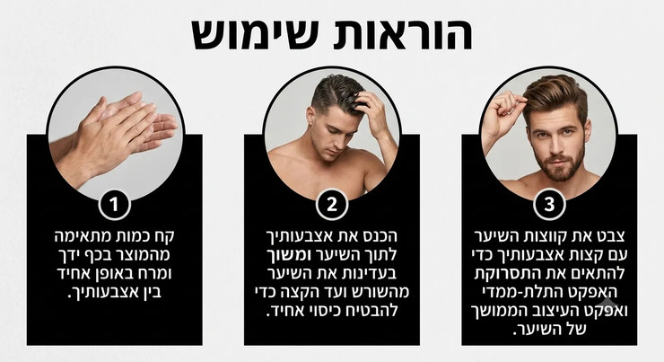 חימר עיצוב לשיער לגברים Matte Hair Clay – גימור מט, אחיזה חזקה ונפח טבעי (100 גרם)