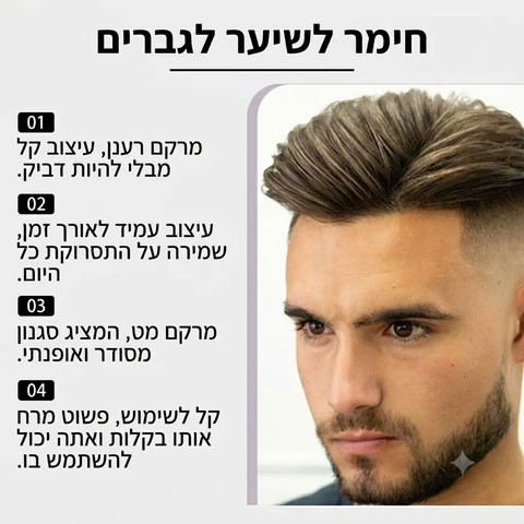 חימר עיצוב לשיער לגברים Matte Hair Clay – גימור מט, אחיזה חזקה ונפח טבעי (100 גרם)