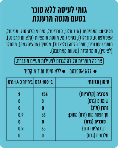 עלמה גומי לעיסה ללא סוכר בטעם מנטה מרעננת