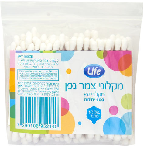 מקלוני צמר גפן מקלוני עץ