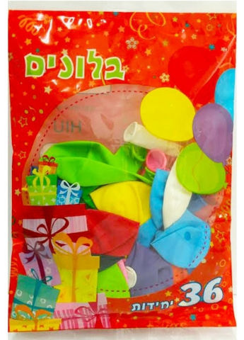שקית 36בלונים סטנדרט פסטל