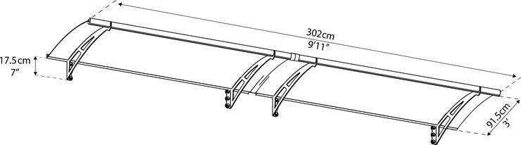 גגון אפור 0.9x3 Aquila מבית - Canopia