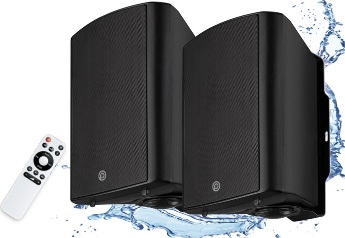 זוג רמקולים OUTDOOR מוגברים דגם OB-523-BK