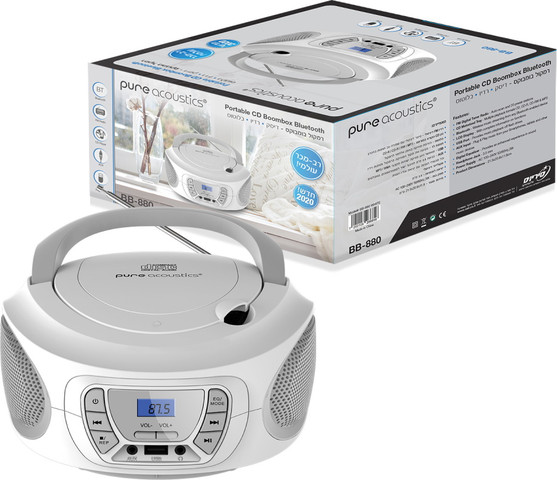 רדיו דיסק נייד Pure Acoustics פיור אקוסטיקס BB-880-WT