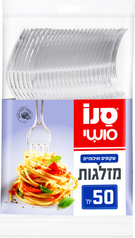 סושי - מזלגות פלסטיק חד פעמיים שקופים
