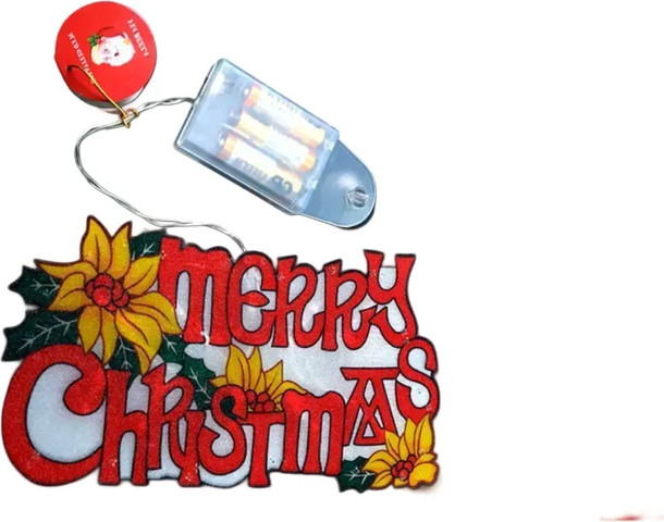 תאורה MERRY CRISMASE לד עם בטריה25*15