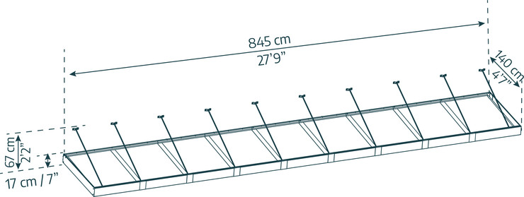 גגון שקוף 1.4x8.5 Sophia מבית - Canopia