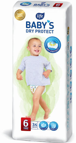 לייף בייביז חיתולים מידה 6 DRY PROTECT