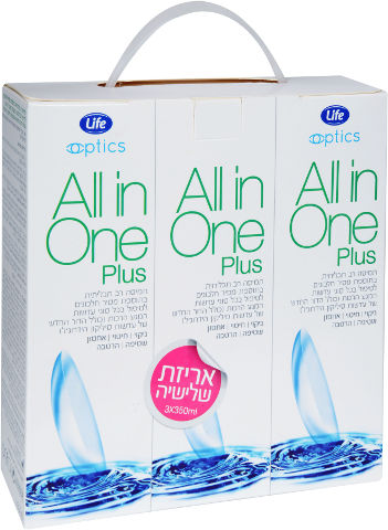 ALL IN ONE Plus תמיסה רב-תכלתית בתוספת מסיר אנזימטי
