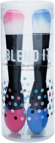 זוג מברשות וספוגיות איפור דו צדדיות