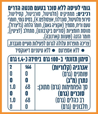 גומי לעיסה ללא סוכר בטעם מנטה הדרים