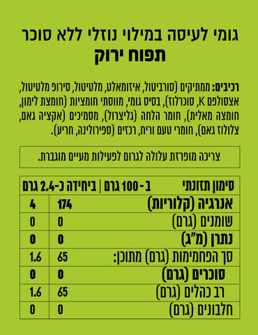 חמוץ קוביות גומי לעיסה ללא סוכר בטעם תפוח ירוק