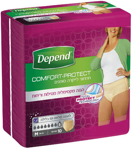 Comfort-Protect תחתוני לייקרה סופגים לבריחת שתן, נשים M