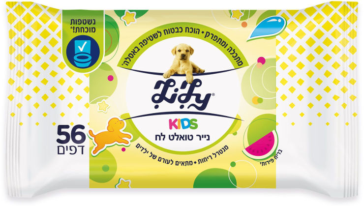KIDS נייר טואלט לח נשטף באסלה
