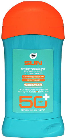SUN סטיק הגנה שקוף לפנים ולגוף SPF+50 לעור רגיש