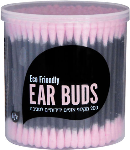 מקלוני אוזניים צבעוניים ידידותיים לסביבה ורוד-שחור