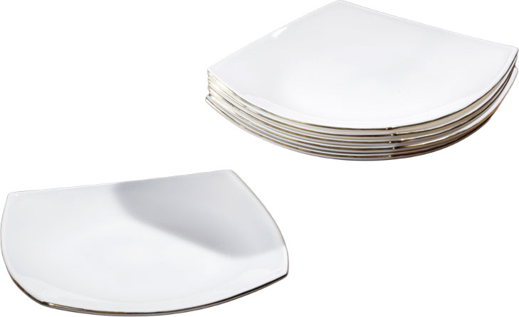 צלחת 19X19 ס״מ עם פס זהב OPAL
