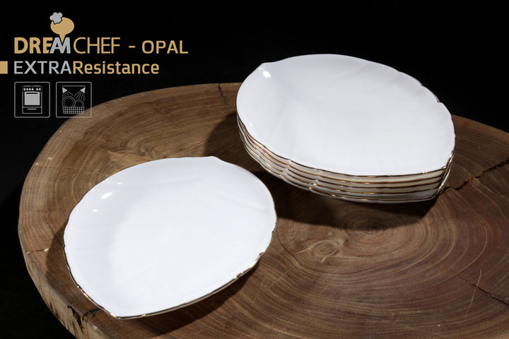 צלחת 19 ס״מ עם פס זהב OPAL