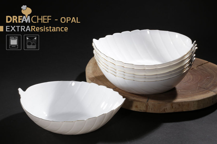 קערה OPAL עלה פס זהב 28 ס"מ 8769 6/