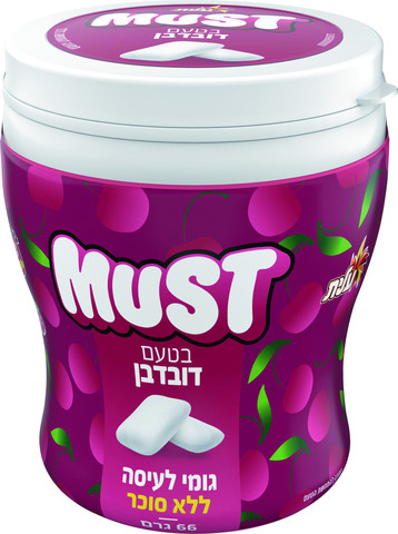 גומי לעיסה ללא סוכר בטעם דובדבן כשר לפסח