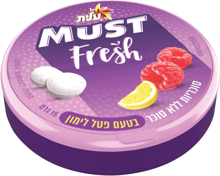 סוכריות FRESH ללא סוכר בטעם פטל לימון