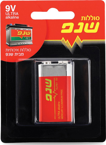 סוללה מלבנית אלקליין Schnapp 9V שנפ 23806