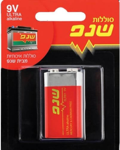 סוללה מלבנית אלקליין Schnapp 9V שנפ 23806
