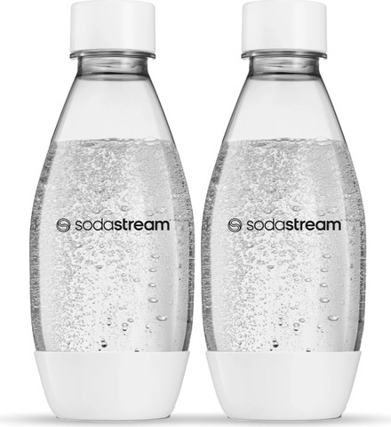 זוג בקבוקי פלסטיק להגזה - 0.5 ליטר למכשירי SodaStream סודהסטרים פיוז - מארז זוגי 0.5 ליטר לבן