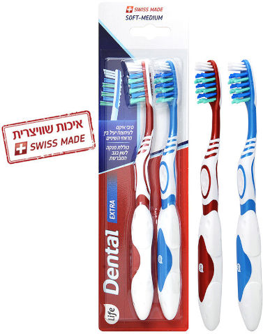 מברשות שיניים EXTRA עם מנקה לשון
