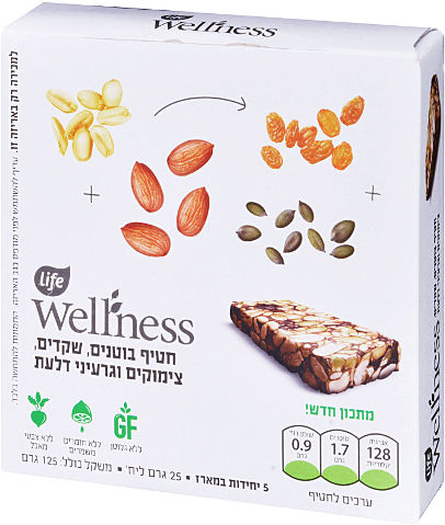 וולנס חטיף בוטנים שקדים גרעיני דלעת צימוקים ודבש