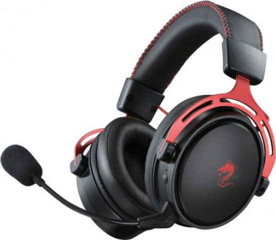 אזניות גיימינג אלחוטיות Dragon Titanium Pro Wireless Gaming Headset - צבע שחור/אדום