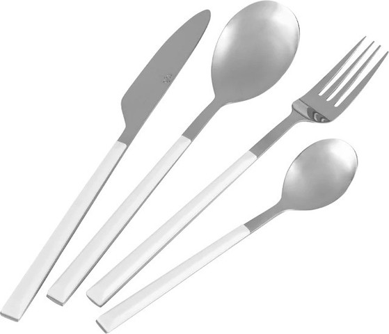 סט סכו”ם 24 חלקים ידית לבנה Bistro
