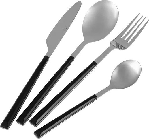 סט סכו”ם 24 חלקים ידית שחורה Bistro