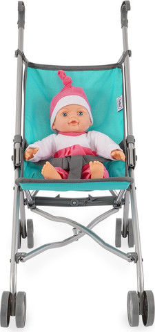 עגלת בובה 4 גלגלים My Doll Basic - טורקיז