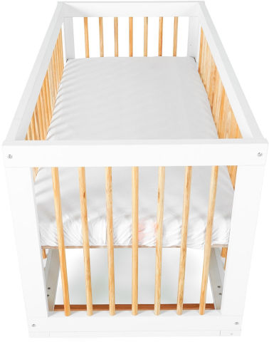 מיטת תינוק מולי לבן/עץ 120X60